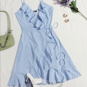New ruffle wrap slip dress